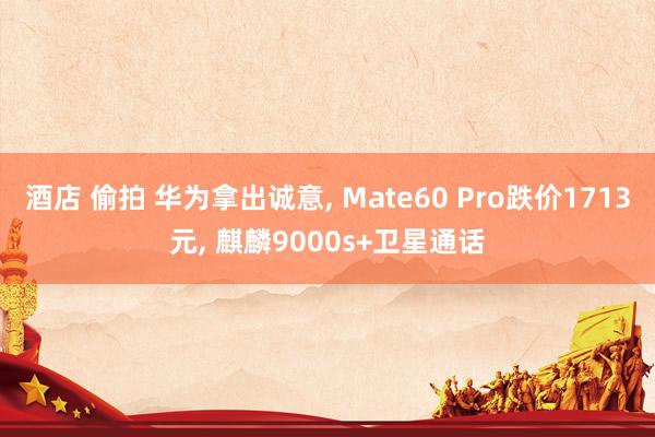 酒店 偷拍 华为拿出诚意， Mate60 Pro跌价1713元， 麒麟9000s+卫星通话
