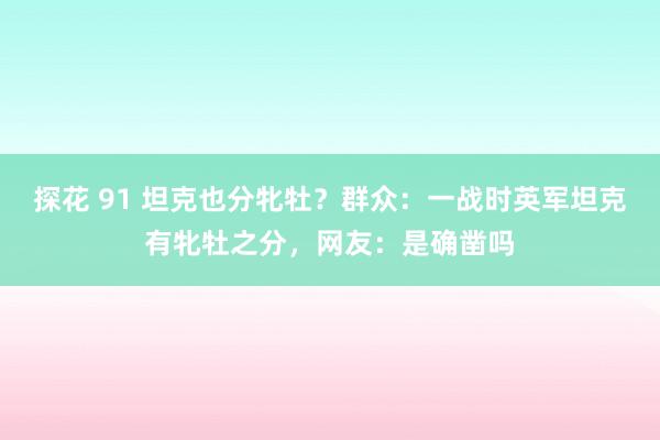 探花 91 坦克也分牝牡？群众：一战时英军坦克有牝牡之分，网友：是确凿吗