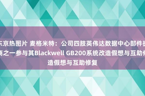东京热图片 麦格米特：公司四肢英伟达数据中心部件提供商之一参与其Blackwell GB200系统改造假想与互助修复