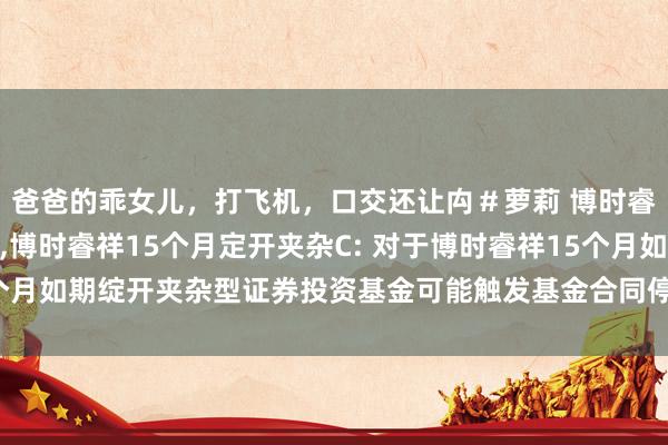 爸爸的乖女儿,打飞机,口交还让禸#萝莉 博时睿祥15个月定开夹杂A,博时睿祥15个月定开夹杂C: 对于博时睿祥15个月如期绽开夹杂型证券投资基金可能触发基金合同停止情形的教唆性公告
