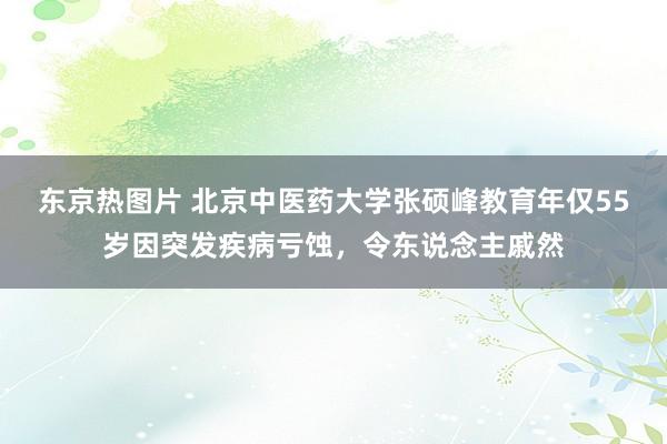 东京热图片 北京中医药大学张硕峰教育年仅55岁因突发疾病亏蚀，令东说念主戚然