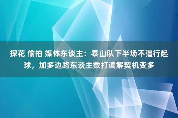 探花 偷拍 媒体东谈主：泰山队下半场不彊行起球，加多边路东谈主数打调解契机变多