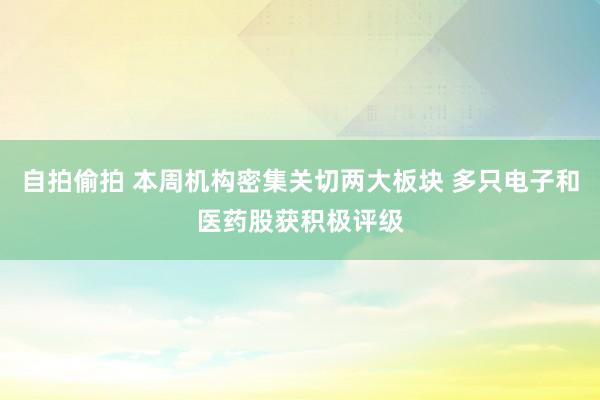 自拍偷拍 本周机构密集关切两大板块 多只电子和医药股获积极评级