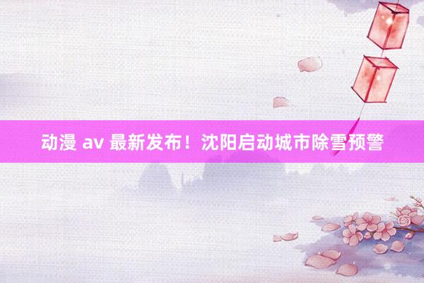 动漫 av 最新发布！沈阳启动城市除雪预警