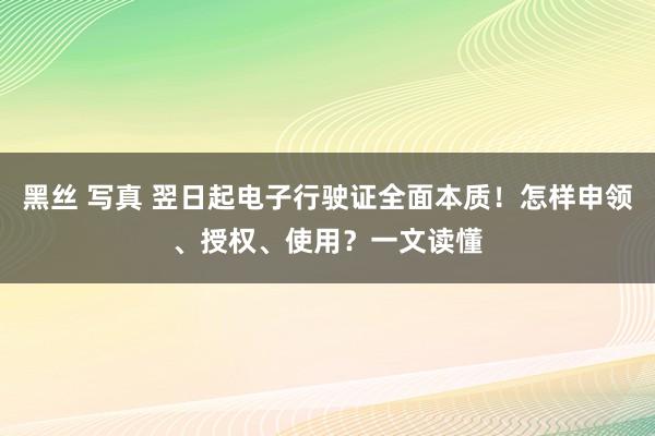黑丝 写真 翌日起电子行驶证全面本质！怎样申领、授权、使用？一文读懂