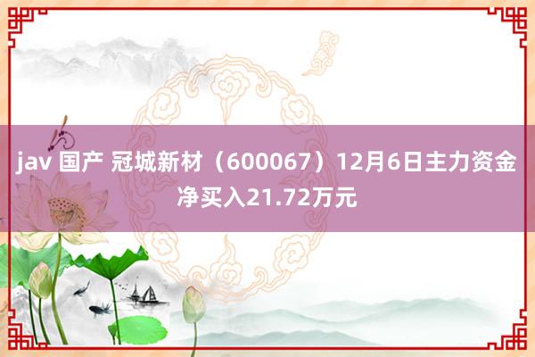jav 国产 冠城新材（600067）12月6日主力资金净买入21.72万元