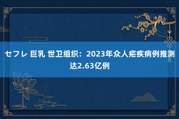 セフレ 巨乳 世卫组织：2023年众人疟疾病例推测达2.63亿例