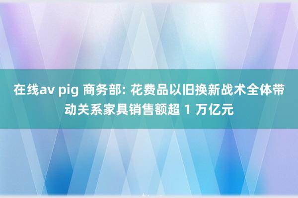在线av pig 商务部: 花费品以旧换新战术全体带动关系家具销售额超 1 万亿元