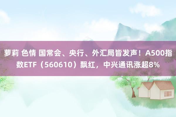 萝莉 色情 国常会、央行、外汇局皆发声！A500指数ETF（560610）飘红，中兴通讯涨超8%
