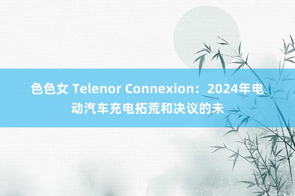 色色女 Telenor Connexion：2024年电动汽车充电拓荒和决议的未