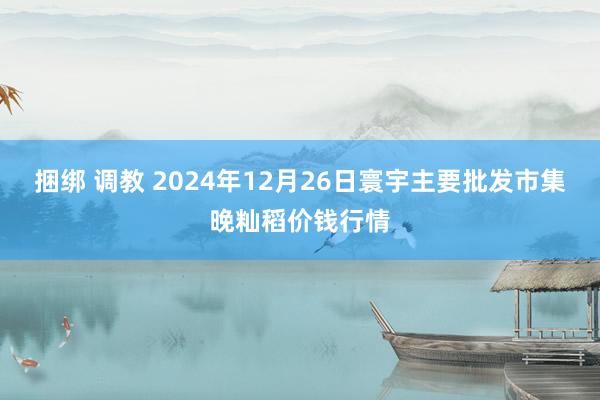 捆绑 调教 2024年12月26日寰宇主要批发市集晚籼稻价钱行情