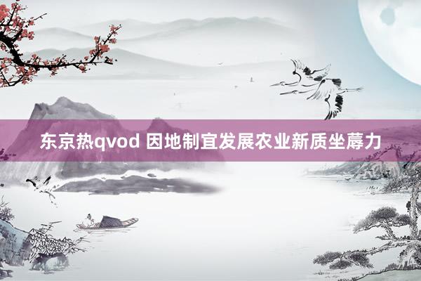 东京热qvod 因地制宜发展农业新质坐蓐力