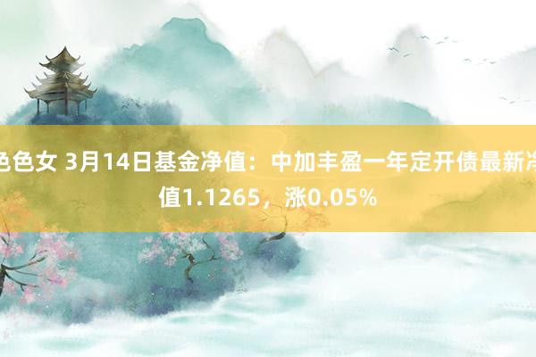 色色女 3月14日基金净值：中加丰盈一年定开债最新净值1.1265，涨0.05%