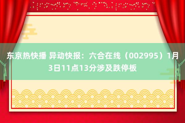 东京热快播 异动快报：六合在线（002995）1月3日11点13分涉及跌停板