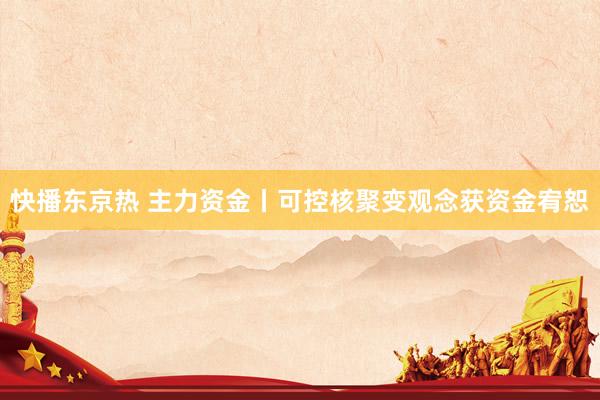 快播东京热 主力资金丨可控核聚变观念获资金宥恕