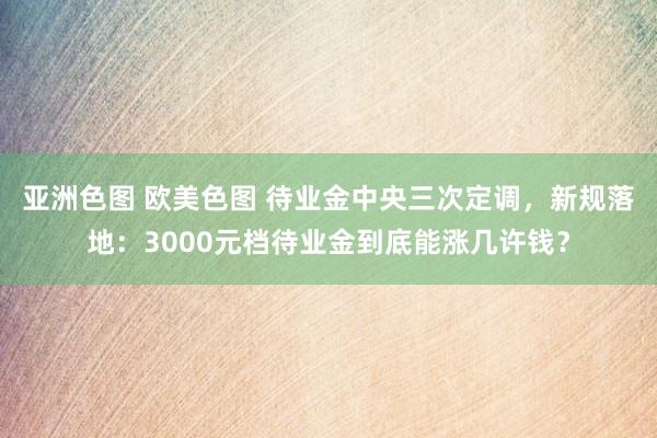 亚洲色图 欧美色图 待业金中央三次定调，新规落地：3000元档待业金到底能涨几许钱？