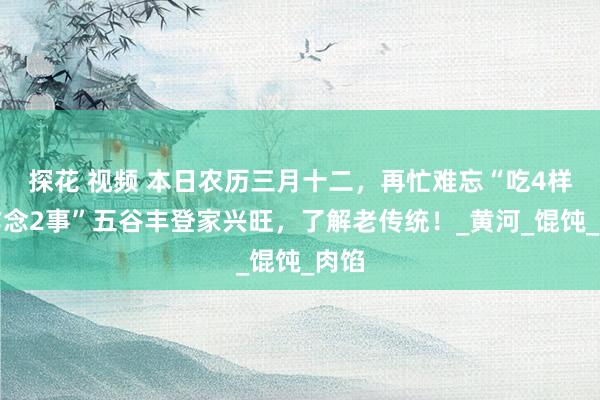 探花 视频 本日农历三月十二，再忙难忘“吃4样，作念2事”五谷丰登家兴旺，了解老传统！_黄河_馄饨_肉馅