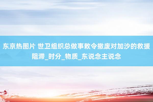 东京热图片 世卫组织总做事敕令撤废对加沙的救援阻滞_时分_物质_东说念主说念