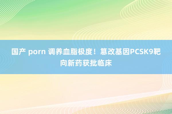 国产 porn 调养血脂极度！篡改基因PCSK9靶向新药获批临床