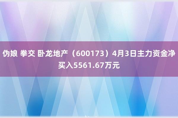 伪娘 拳交 卧龙地产（600173）4月3日主力资金净买入5561.67万元