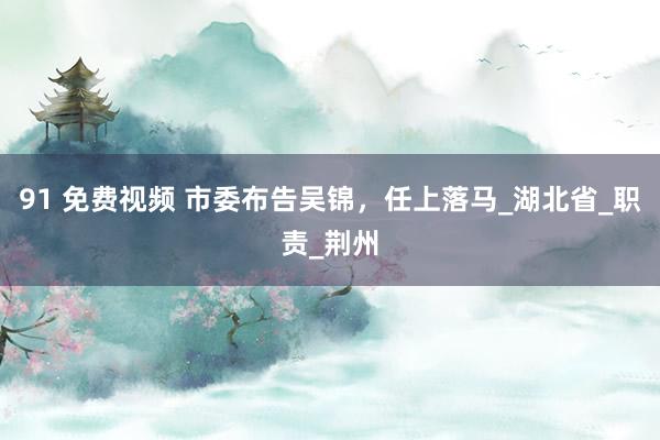 91 免费视频 市委布告吴锦，任上落马_湖北省_职责_荆州
