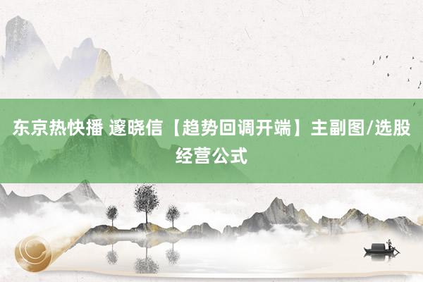 东京热快播 邃晓信【趋势回调开端】主副图/选股经营公式