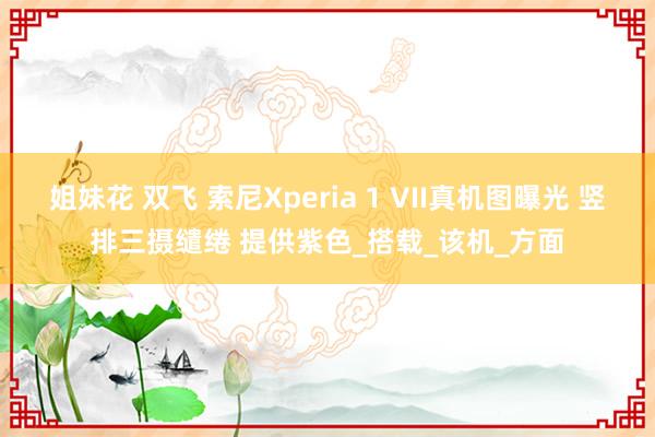 姐妹花 双飞 索尼Xperia 1 VII真机图曝光 竖排三摄缱绻 提供紫色_搭载_该机_方面