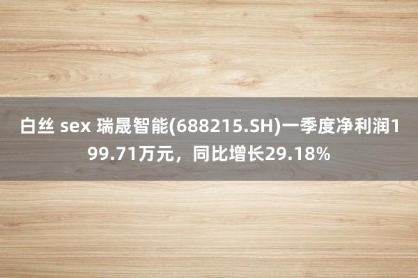 白丝 sex 瑞晟智能(688215.SH)一季度净利润199.71万元，同比增长29.18%